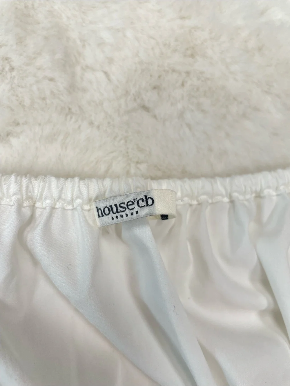 NWOT House of CB Kitty White Puff Sleeve Corset Top, Size Large